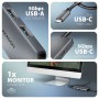Axagon HMC-5H8K USB 5Gbps hub 2x USB-A USB-C HDMI 8k/30Hz PD 100W kabel USB-C Cablato USB 3.2 Gen 1 (3.1 Gen 1) Type-C Grigio
