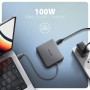 Axagon N HMC-5HL USB 5Gbps hub 2x USB-A HDMI 4k/60Hz RJ-45 GLAN PD 100W kabel USB-C Cablato USB 3.2 Gen 1 (3.1 Gen 1) Type-C Arg