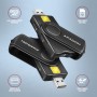 Axagon CRE-SMP2A USB Smart card & SD/microSD/SIM PocketReader lettore di card readers Interno USB Type-A/USB Type-C Nero