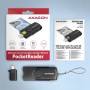 Axagon CRE-SMP2A USB Smart card & SD/microSD/SIM PocketReader lettore di card readers Interno USB Type-A/USB Type-C Nero