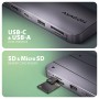 Axagon HMC-6GM2 USB 10Gbps hub USB-A USB-C HDMI M.2 SD/mSD PD 100W USB-C Cablato USB 3.2 Gen 2 (3.1 Gen 2) Type-C Grigio