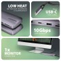 Axagon HMC-6GM2 USB 10Gbps hub USB-A USB-C HDMI M.2 SD/mSD PD 100W USB-C Cablato USB 3.2 Gen 2 (3.1 Gen 2) Type-C Grigio