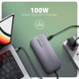 Axagon HMC-6GM2 USB 10Gbps hub USB-A USB-C HDMI M.2 SD/mSD PD 100W USB-C Cablato USB 3.2 Gen 2 (3.1 Gen 2) Type-C Grigio