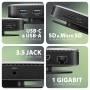 Axagon HMC-UFO USB-C Hub M.2 SATA/NVMe 1 Gbit/s Ethernet 384 kHz Audio Cablato USB 3.2 Gen 2 (3.1 Gen 2) Type-C Nero