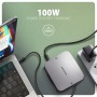 Axagon HMC-UFO USB-C Hub M.2 SATA/NVMe 1 Gbit/s Ethernet 384 kHz Audio Cablato USB 3.2 Gen 2 (3.1 Gen 2) Type-C Nero