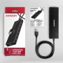 Axagon HUE-F7A 7x USB 3.2 Gen 1 ALU FLAT hub micro power IN 1m USB-A USB 3.2 Gen 1 (3.1 Gen 1) Type-A 5000 Mbit/s Nero