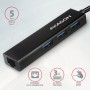 Axagon HMC-GL3A USB-C-Hub 3x USB-A Gbit-LAN schwarz Cablato USB 3.2 Gen 1 (3.1 Gen 1) Type-C Nero