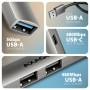 Axagon HUB USB HUE-STA, 4x USB ALU STRIP hub, 1x USB-A 5Gbps, 2x USB-A & 1x USB-C 480Mbps, kabel USB-A 12cm USB 3.2 Gen 1 (3.1 G