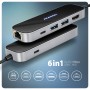 Axagon HMC-6GLN replicatore di porte e docking station per laptop Cablato USB 3.2 Gen 1 (3.1 Gen 1) Type-C Nero
