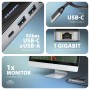 Axagon HMC-6GLN replicatore di porte e docking station per laptop Cablato USB 3.2 Gen 1 (3.1 Gen 1) Type-C Nero