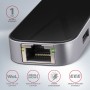 Axagon HMC-6GL replicatore di porte e docking station per laptop Cablato USB 3.2 Gen 1 (3.1 Gen 1) Type-C Nero, Grigio