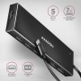 Axagon HUE-F7C 7x USB 3.2 Gen 1 ALU FLAT hub micro power IN 30cm USB-C USB 3.2 Gen 1 (3.1 Gen 1) Type-A 5000 Mbit/s Nero