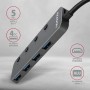 Axagon HUE-MSA Superspeed USB-A Switch Hub 4x USB 3.0 aktiv - 20cm schwarz USB 3.2 Gen 1 (3.1 Gen 1) Type-A 5000 Mbit/s Grigio