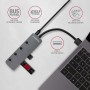 Axagon HUE-MSA Superspeed USB-A Switch Hub 4x USB 3.0 aktiv - 20cm schwarz USB 3.2 Gen 1 (3.1 Gen 1) Type-A 5000 Mbit/s Grigio