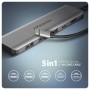 Axagon HMC-5H USB-C 3.2 Gen 1 hub 3x USB-A 4K HDMI PD 100W - Silber Cablato USB 3.2 Gen 1 (3.1 Gen 1) Type-C Argento