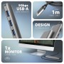 Axagon HMC-5H USB-C 3.2 Gen 1 hub 3x USB-A 4K HDMI PD 100W - Silber Cablato USB 3.2 Gen 1 (3.1 Gen 1) Type-C Argento