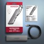 Axagon HMC-5H USB-C 3.2 Gen 1 hub 3x USB-A 4K HDMI PD 100W - Silber Cablato USB 3.2 Gen 1 (3.1 Gen 1) Type-C Argento
