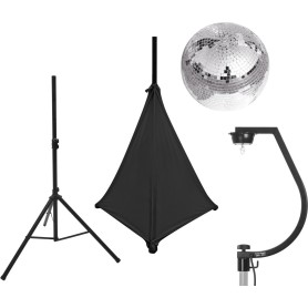 EUROLITE Set Spiegelkugel 30cm mit Stativ und Segel schwarz (20000705)
