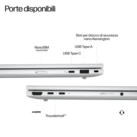 HP EliteBook 8 G1a 14 inch Notebook Next Gen AI PC Wolf Pro Security Edition Copilot+ PC AMD Ryzen AI 7 Computer portatile 35,6  (D76LVET#ABZ)