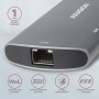 Axagon HMC-6M2 replicatore di porte e docking station per laptop Cablato USB 3.2 Gen 1 (3.1 Gen 1) Type-C Alluminio