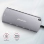 Axagon HMC-6M2 replicatore di porte e docking station per laptop Cablato USB 3.2 Gen 1 (3.1 Gen 1) Type-C Alluminio