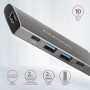 Axagon HMC-5G2 replicatore di porte e docking station per laptop Cablato USB 3.2 Gen 2 (3.1 Gen 2) Type-C Grigio