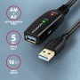 Axagon ADR-310 cavo USB USB 3.2 Gen 1 (3.1 Gen 1) 10 m USB A Nero