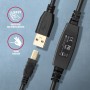 Axagon ADR-210B USB 2.0 A-M - B-M active connecting/repeater cable 10m - Kabel - Digital/Daten cavo USB USB A USB B Nero