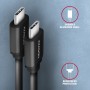 Axagon Data and charging USB 2.0 cable 1.1 m long. PD 60W, 3A. Black twisted. cavo USB 1,1 m USB C Nero (BUCM-CM20TB)