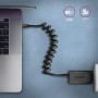 Axagon Data and charging USB 2.0 cable 1.1 m long. PD 60W, 3A. Black twisted. cavo USB 1,1 m USB C Nero (BUCM-CM20TB)