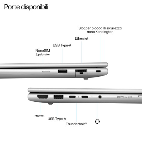 HP EliteBook 6 G1i 13 inch Notebook AI PC Intel Core Ultra 5 225U Computer portatile 33,8 cm (13.3") WUXGA 16 GB DDR5-SDRAM 512  (D76KDET#ABZ)