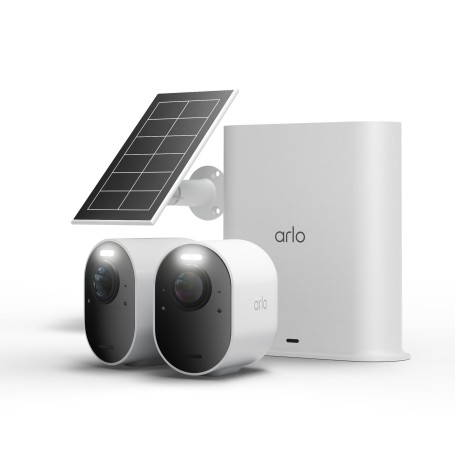 Arlo Ultra Telecamera di sicurezza 3 4K, set da 2 con pannello solare (VMC5250-111EUS)