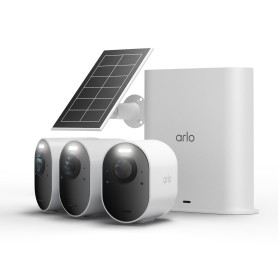 Arlo Ultra Telecamera di sicurezza 3 4K, set da 3 con pannello solare (VMC5350-111EUS)