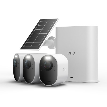 Arlo Ultra Telecamera di sicurezza 3 4K, set da 3 con pannello solare (VMC5350-111EUS)