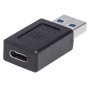 Manhattan 354714 adattatore per inversione del genere dei cavi USB-A USB-C Nero (IADAP USB31-AM/CF)