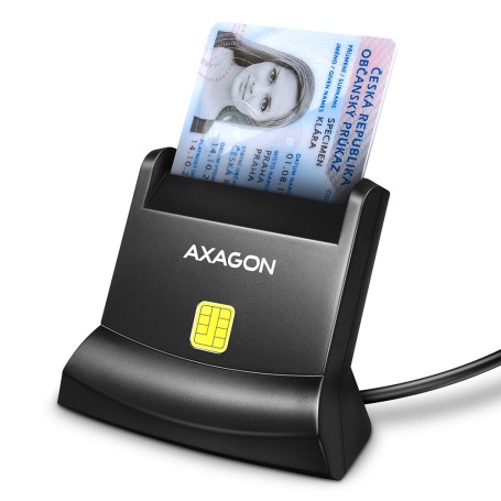 Axagon Universal desktop USB contact Smart/ID card reader with long USB-A cable. Suitable for the eObanka application. lettore d (CRE-SM4N)