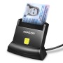 Axagon Universal desktop USB contact Smart/ID card reader with long USB-A cable. Suitable for the eObanka application. lettore d (CRE-SM4N)