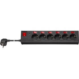 Goobay 72567 protezione da sovraccarico Nero 6 presa(e) AC 230 V 1,5 m