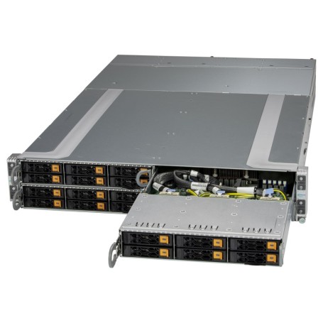 Supermicro AS-2115GT-HNTR sistema barebone per server Socket SP5 Armadio (2U) Argento