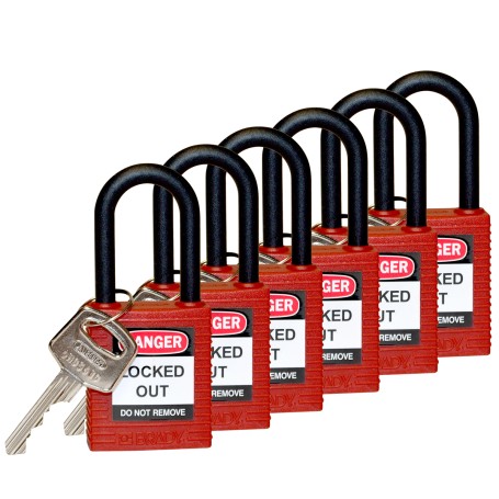 Brady 813594 lucchetto Lucchetto convenzionale 6 pz