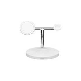 Belkin BOOST CHARGE PRO 3-in-1 - Kabelloses Ladegerät - mit MagSafe - 15 Watt - Fast Charge - weiß (WIZ017VFWH-APL)