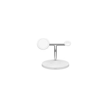 Belkin BOOST CHARGE PRO 3-in-1 - Kabelloses Ladegerät - mit MagSafe - 15 Watt - Fast Charge - weiß (WIZ017VFWH-APL)