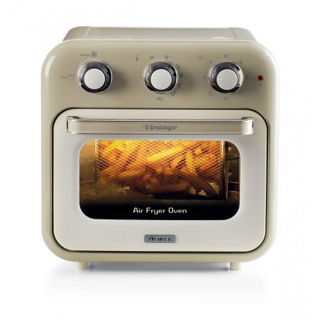 Ariete 4632 Friggitrice ad aria e forno Vintage, 1400W, 2in1, Capacità 16L, Accessori inclusi, Timer 60 minuti, Doppio vetro, B (ARI-4632)