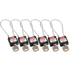 Brady 195980 lucchetto Cable Padlock 6 pz