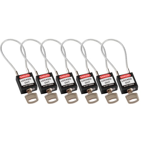 Brady 195980 lucchetto Cable Padlock 6 pz