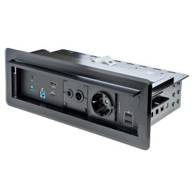 StarTech.com Scatola di connettività multipresa per tavolo conferenze con docking station per laptop e moduli di alimentazione (KITBXDOCKPEU)