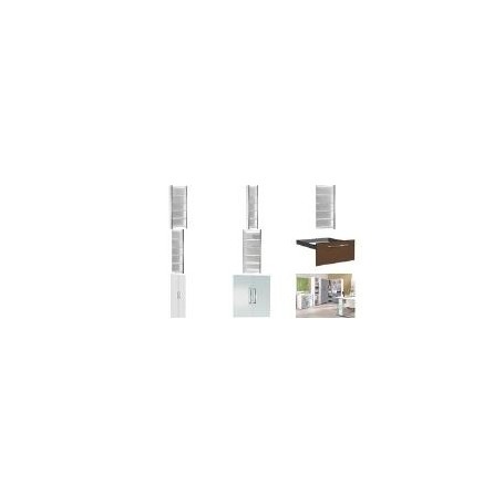 kerkmann Vorbautüren-Set für Regal, 2 Ordnerhöhen, weiß abschließbar, aus melaminharzbeschichtetem E1 Gütespan, - 1 Stück (4546)