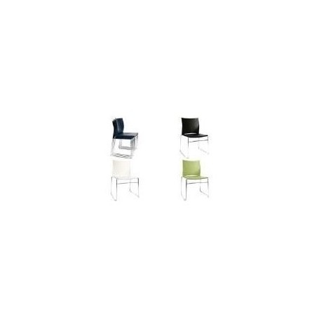 Topstar Besucherstuhl "W-Chair", schwarz mit filigranem Kufengestell in Stahl Rundrohr verchromt, - 4 Stück (ch490-0)
