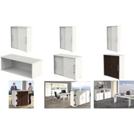 kerkmann Schiebetüren-Aufsatzschrank Form 4, weiß Maße: (B)1.000 x (T)400 x (H)360 mm, melaminharzbeschichte - 1 Stück (4494