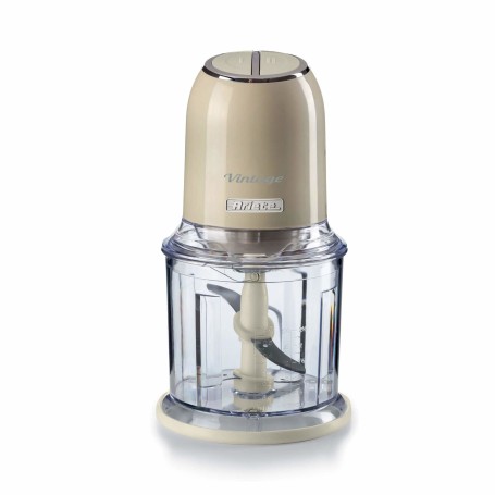 Ariete 438, Tritatutto Vintage, Chopper e Tritaghiaccio, 2 velocità, 4 lame in Acciaio Inox, Tazza graduata 600 ml, 400 W, Beig (ARI-438)